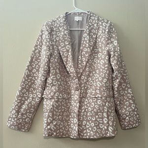 Leopard Print Suit Jacket Blazer